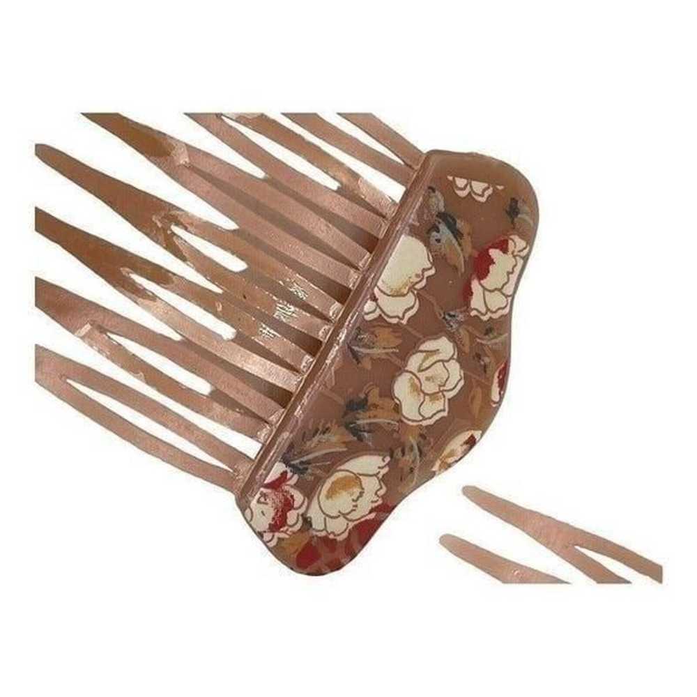 Vintage Pink 3 Hair Combs Signed Made in West Ger… - image 2