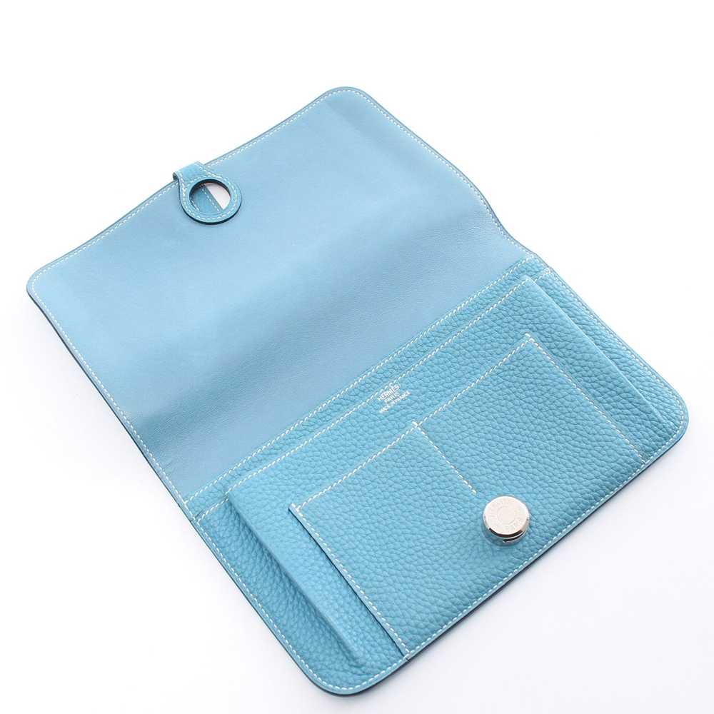 Hermes Dogon GM Blue Jean Bi-Fold Long Wallet Tog… - image 3