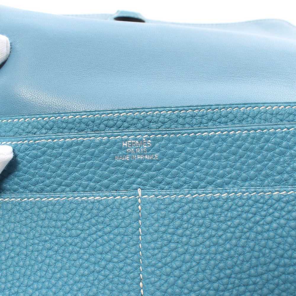 Hermes Dogon GM Blue Jean Bi-Fold Long Wallet Tog… - image 4