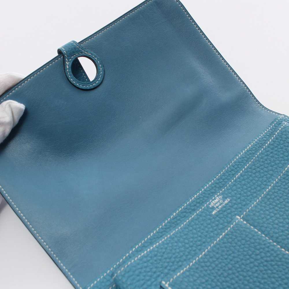 Hermes Dogon GM Blue Jean Bi-Fold Long Wallet Tog… - image 6