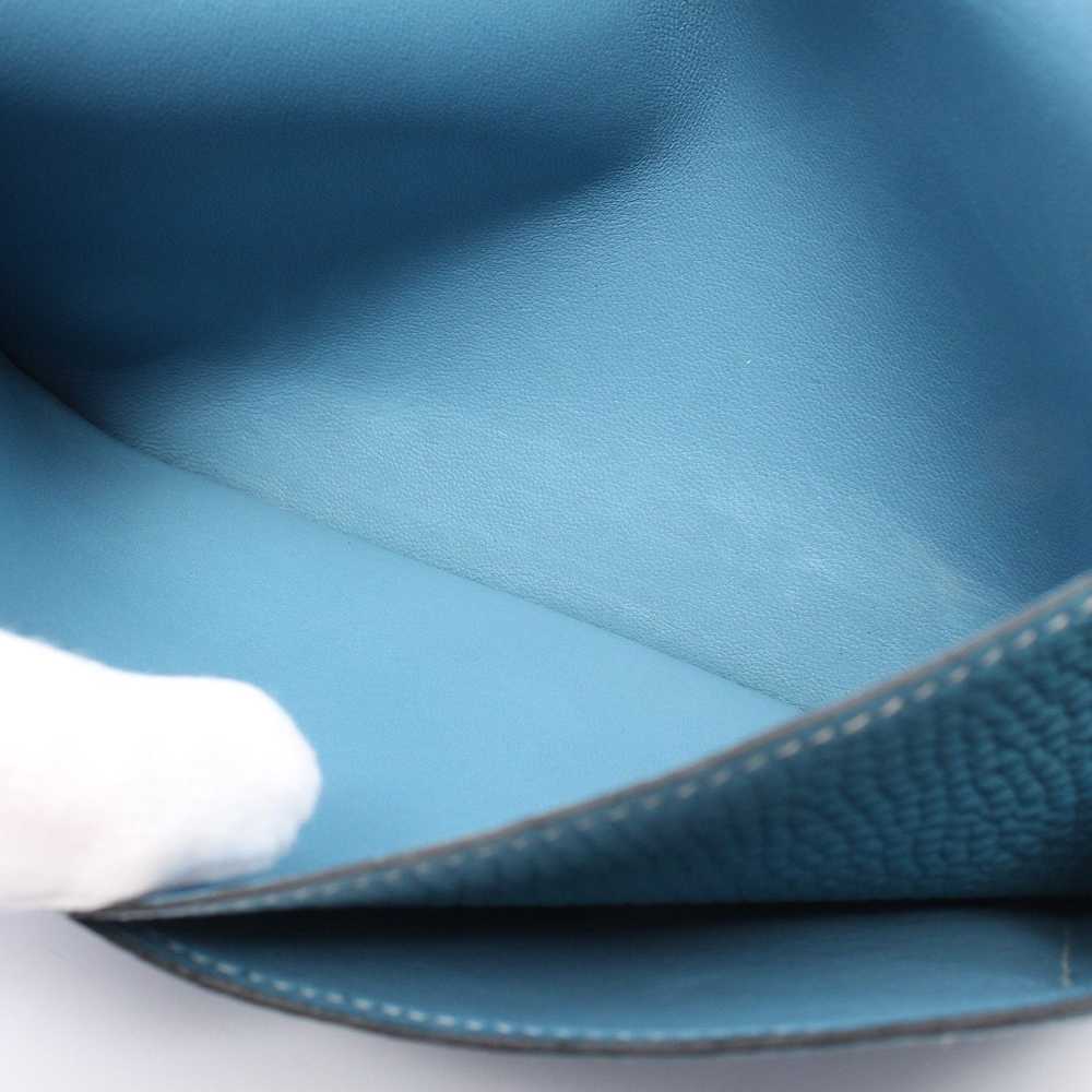 Hermes Dogon GM Blue Jean Bi-Fold Long Wallet Tog… - image 7