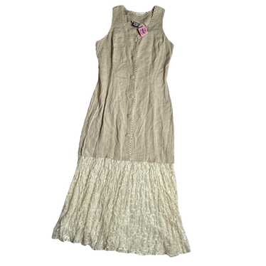 90s Cream Lace Maxi Dress (M)