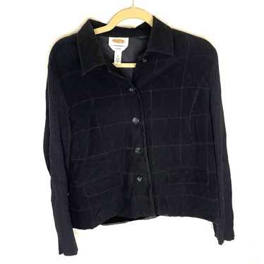 Vintage Talbots Stretch Black Jacket size 10 Faux 