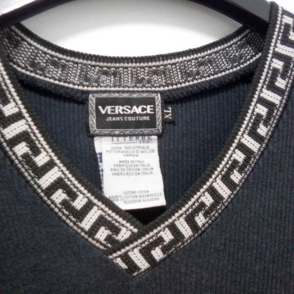 Vintage Versace Jeans Couture Classic V-neck Shir… - image 3