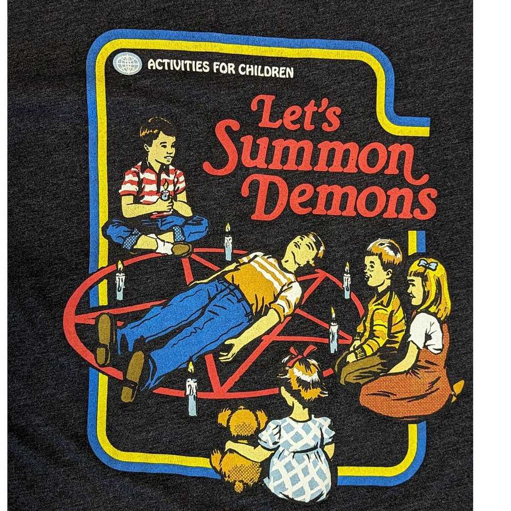 Lets Summon Demons Tee Shirt Steven Rhodes Gray M… - image 3