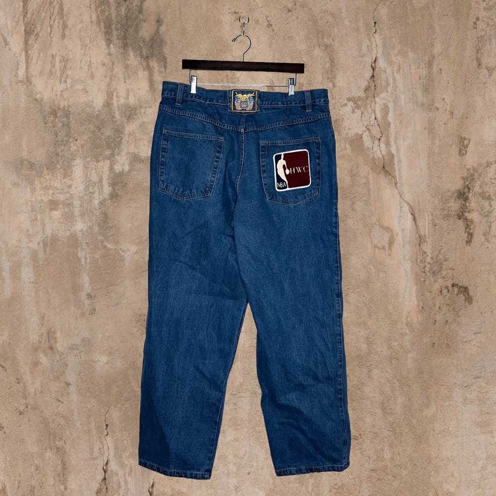 Vintage Jeff Hamilton NBA Patches Jeans Baggy Fit… - image 3