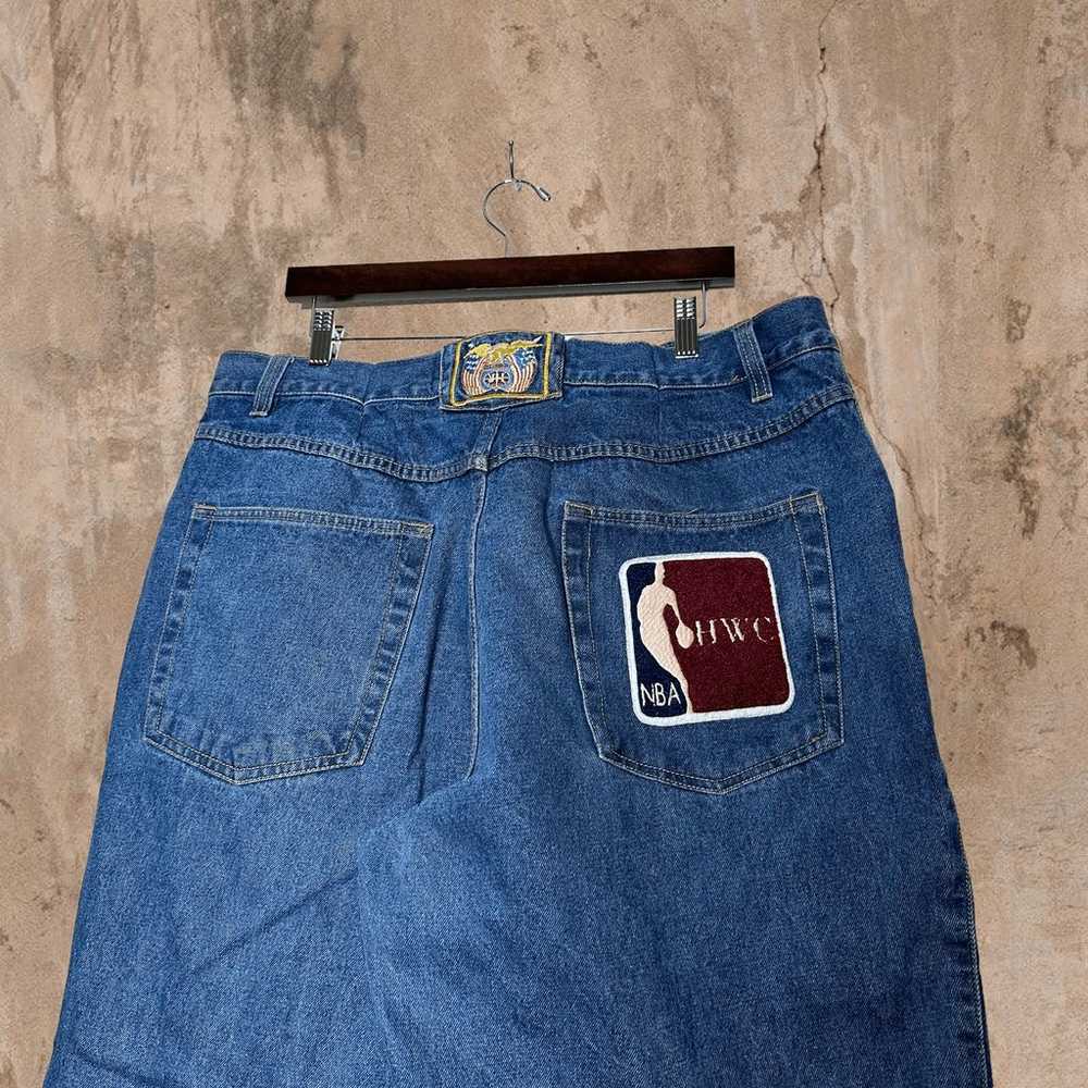 Vintage Jeff Hamilton NBA Patches Jeans Baggy Fit… - image 4