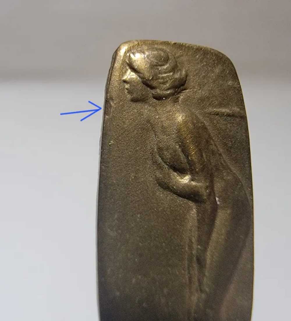 Antique brass bathing beauty stick pin - image 10