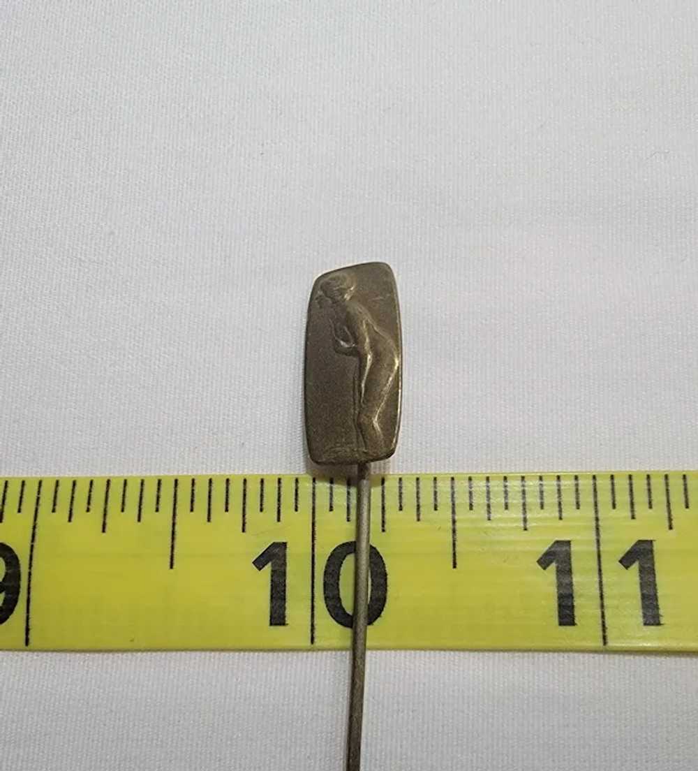 Antique brass bathing beauty stick pin - image 2