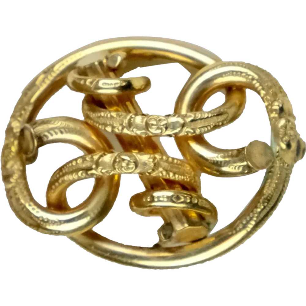 Very Unique Victorian Love Knot Brooch - image 1