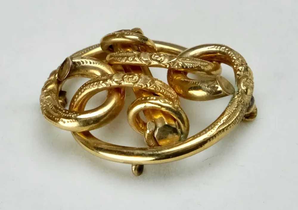 Very Unique Victorian Love Knot Brooch - image 2