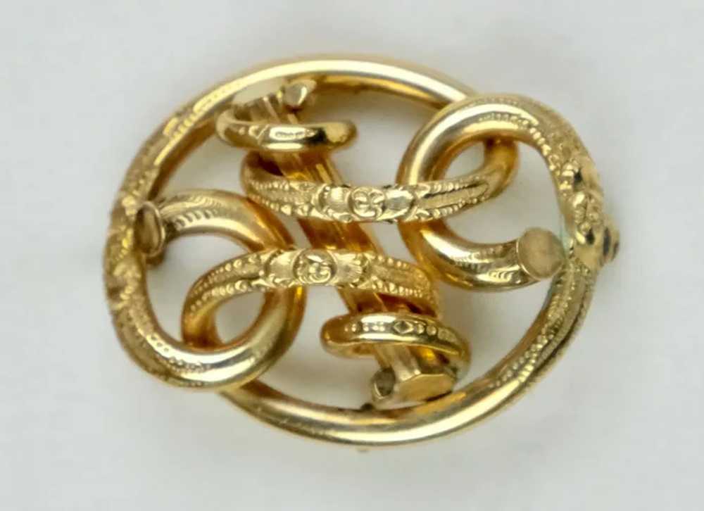 Very Unique Victorian Love Knot Brooch - image 3