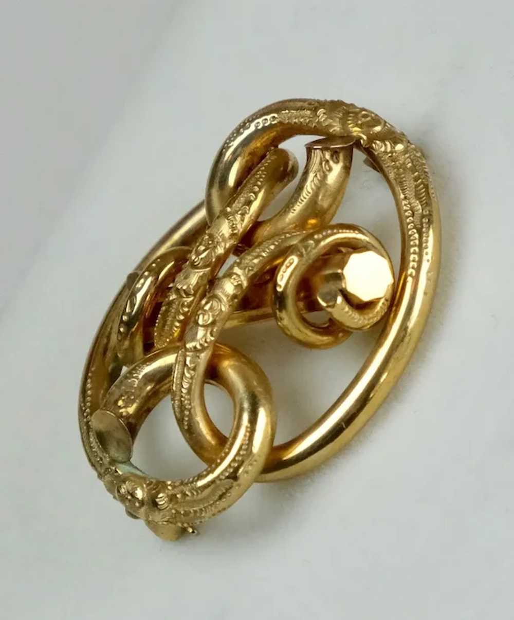 Very Unique Victorian Love Knot Brooch - image 5