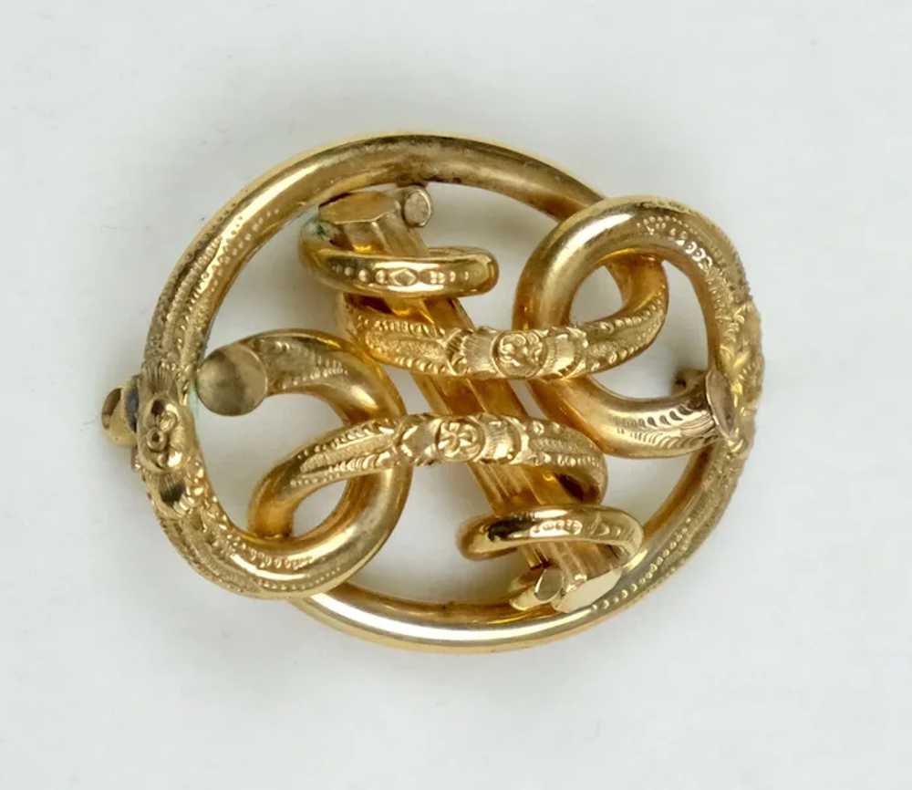 Very Unique Victorian Love Knot Brooch - image 7