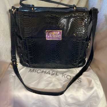 Michael Kors Black Reptile Embossed Bag