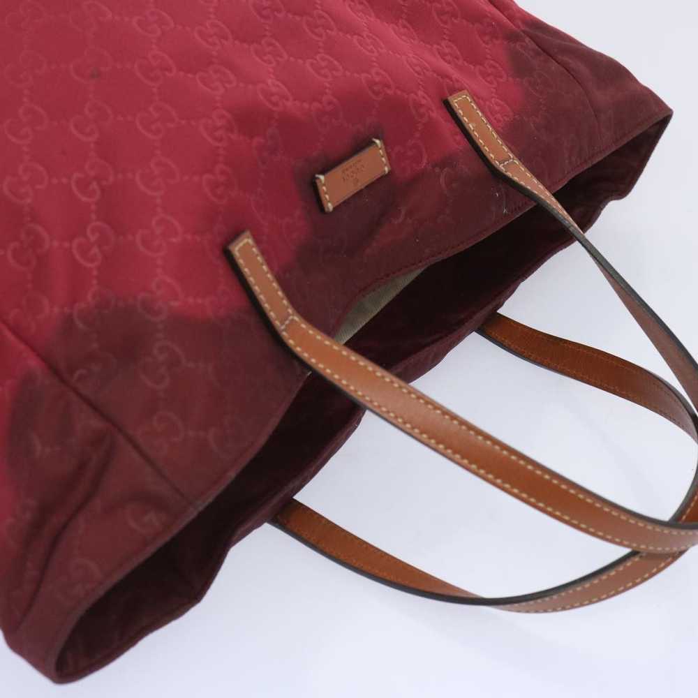 Gucci GUCCI GG Canvas Tote Bag Nylon Red Auth 653… - image 6