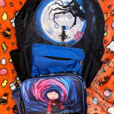 Coraline backpack and lunch box loungefly set