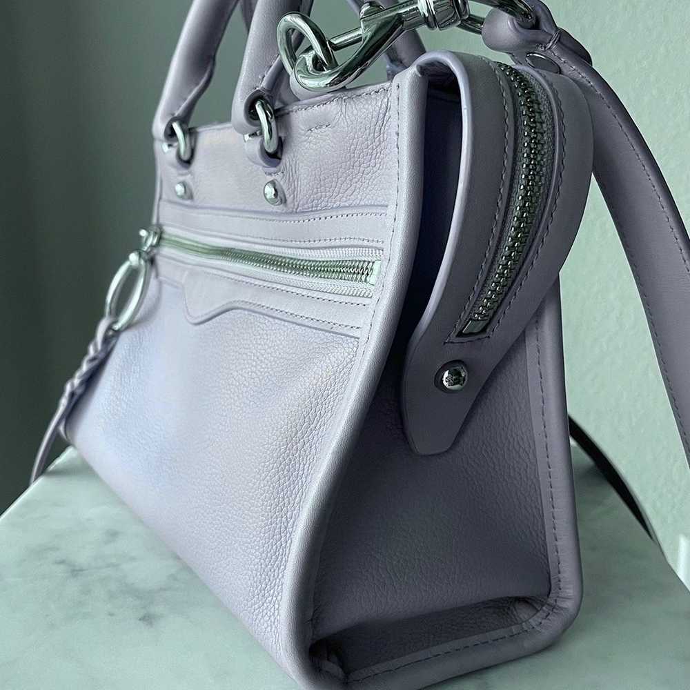Rebecca Minkoff Leather Crossbody Handbag Lavendar - image 10
