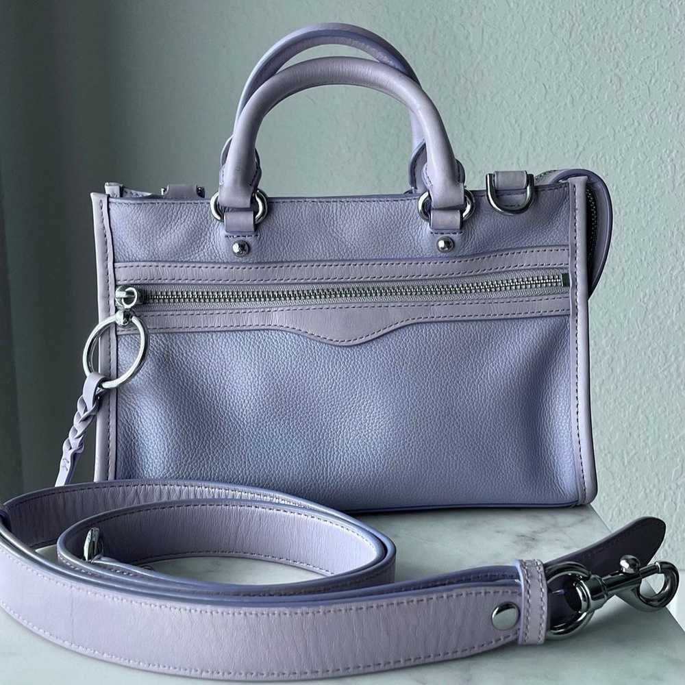 Rebecca Minkoff Leather Crossbody Handbag Lavendar - image 9
