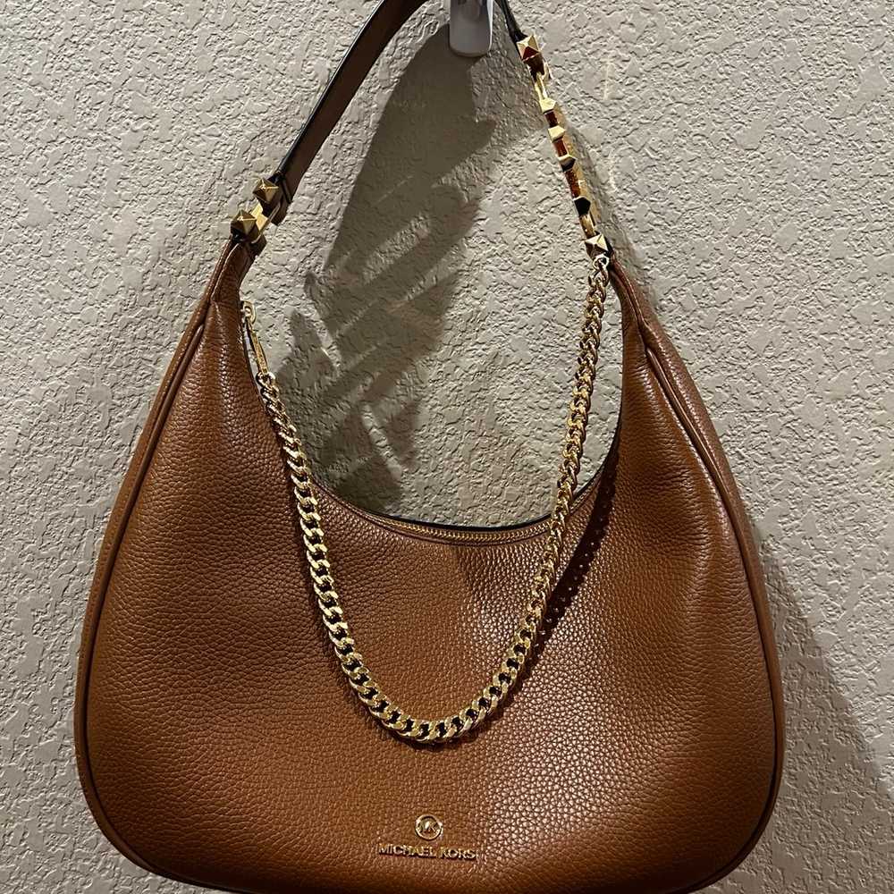 Michael Kors Piper Pebbled Leather Shoulder Bag Gem 