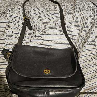 Vintage Coach black leather bag large - image 1