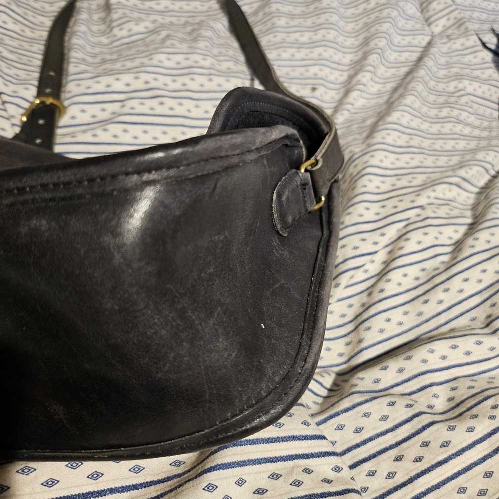 Vintage Coach black leather bag large - image 5