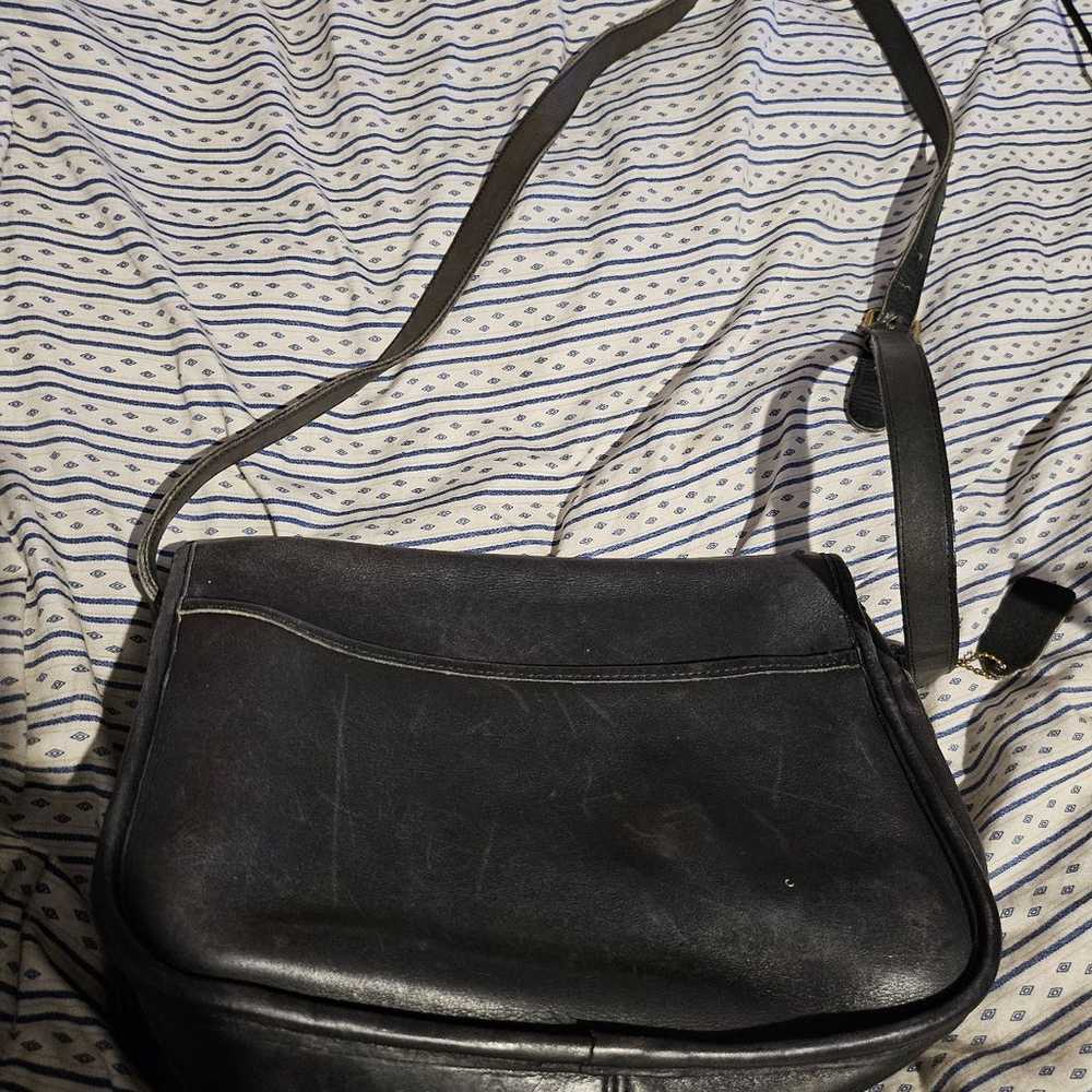 Vintage Coach black leather bag large - image 6