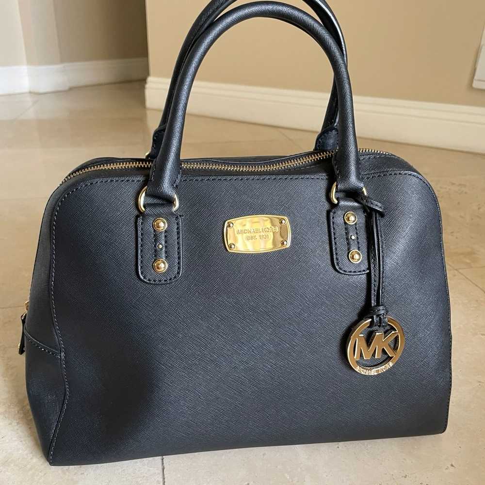 Michael Kors black purse bag gold hardware - image 1