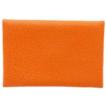 Hermès Calvi leather card wallet