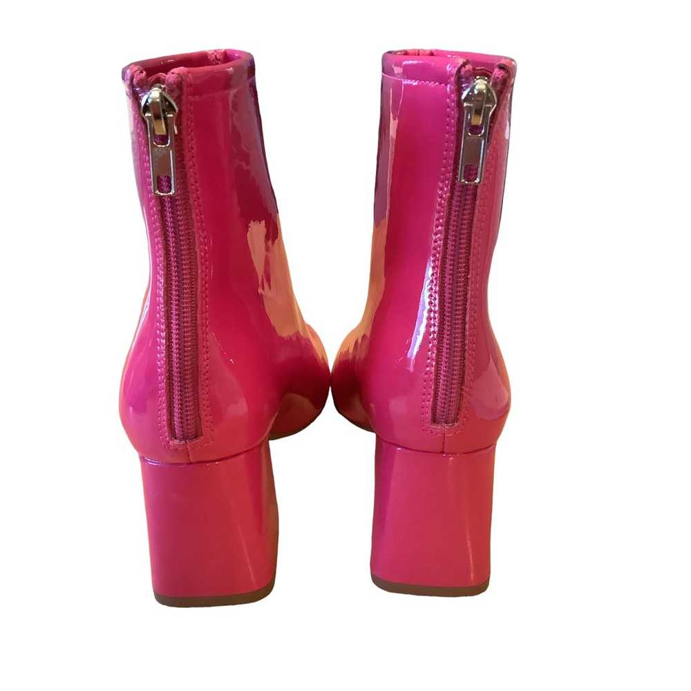 SHELN BARBIE PINK PATENT LEATHER BACK ZIP BOOTIES… - image 3