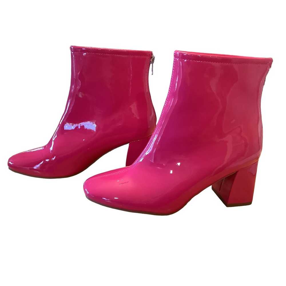 SHELN BARBIE PINK PATENT LEATHER BACK ZIP BOOTIES… - image 8