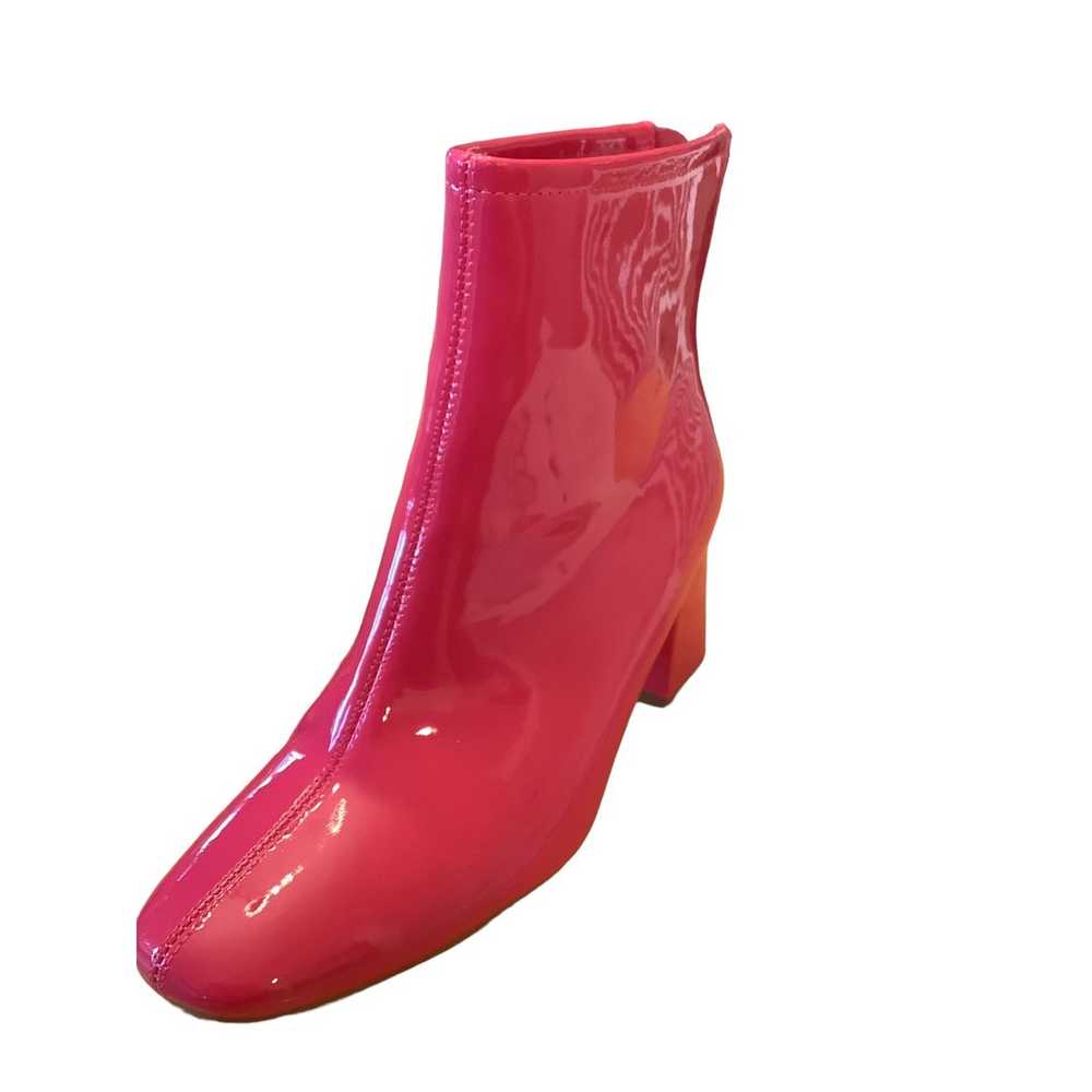 SHELN BARBIE PINK PATENT LEATHER BACK ZIP BOOTIES… - image 9