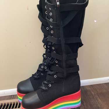 Platform Boots Rainbow