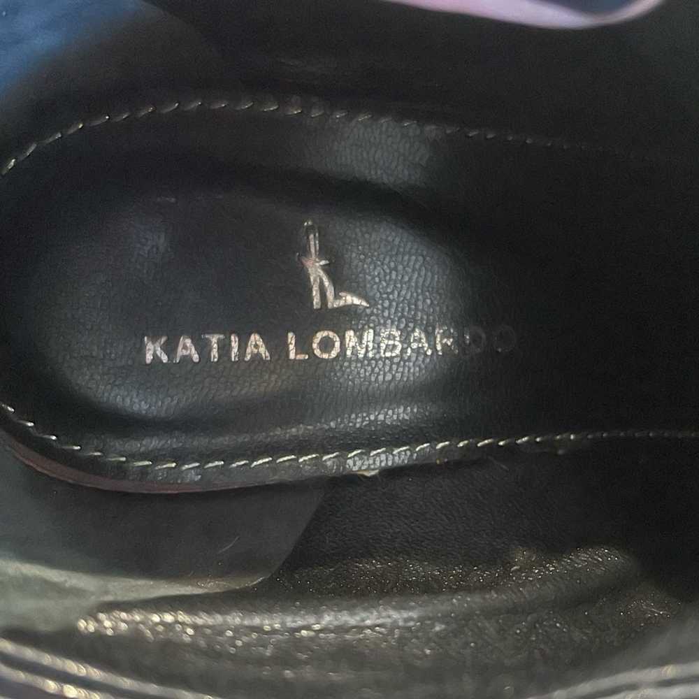 Katia Lombardo Black Suede Heeled Ankle Boots - image 3