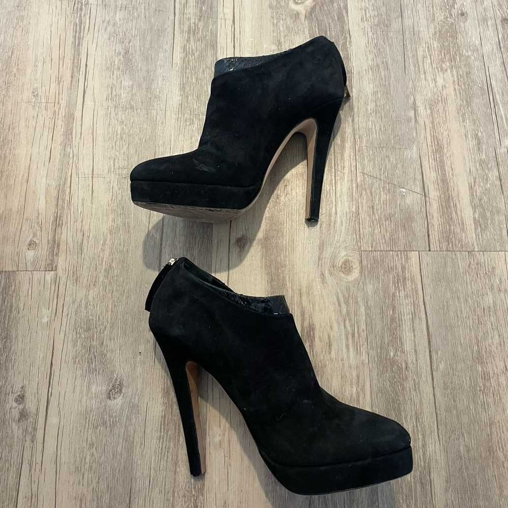 Katia Lombardo Black Suede Heeled Ankle Boots - image 5