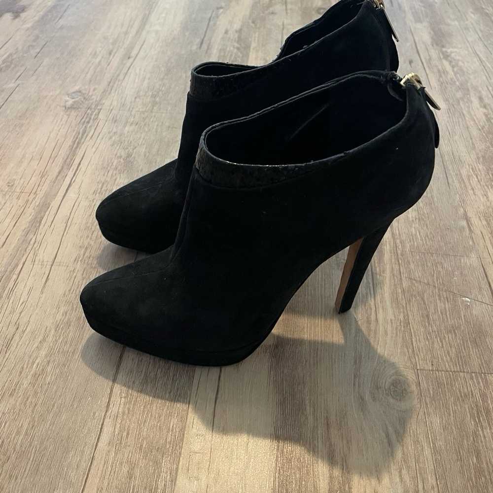 Katia Lombardo Black Suede Heeled Ankle Boots - image 8