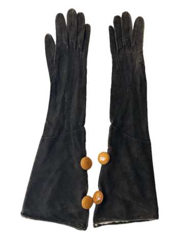 1930’s CHANEL Paris Brown Suede Gloves XS RARE