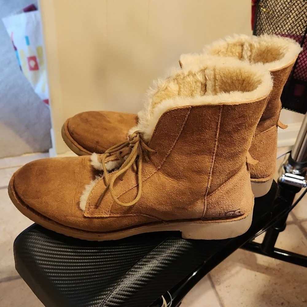 Ugg Women's "Quincy" Tan Shearling Lace-Up Boots … - image 2