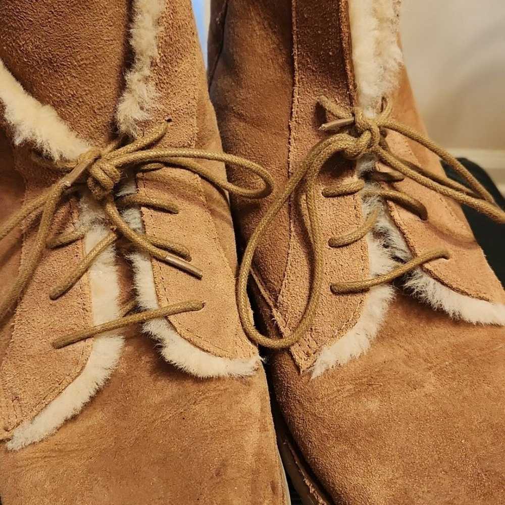 Ugg Women's "Quincy" Tan Shearling Lace-Up Boots … - image 7