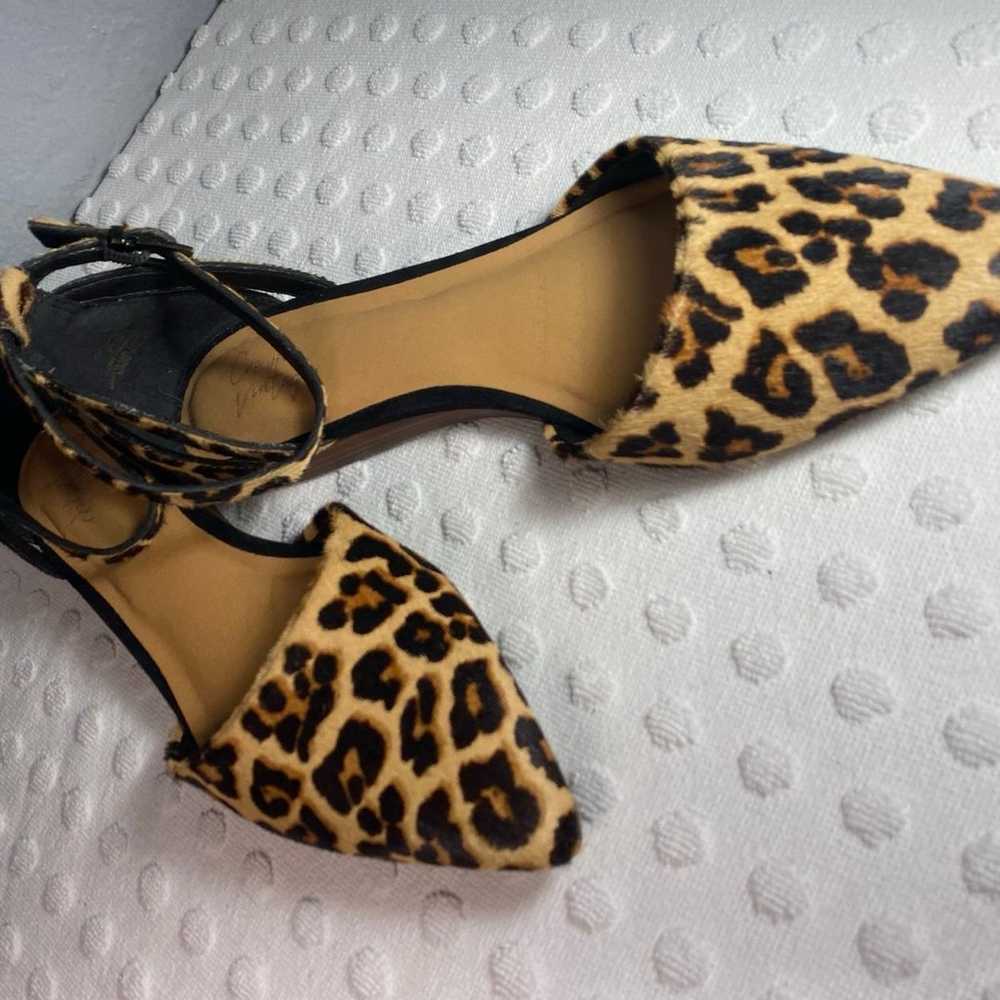 Crown Vintage Leopard Calf Hair Ankle Strap Flats - image 8