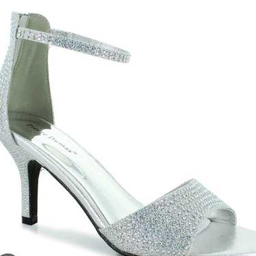 Silver stiletto heels
