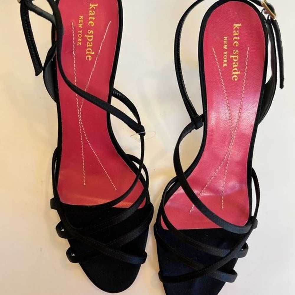 Gorgeous Kate Spade Black Satin Strappy Heels 10 - image 12