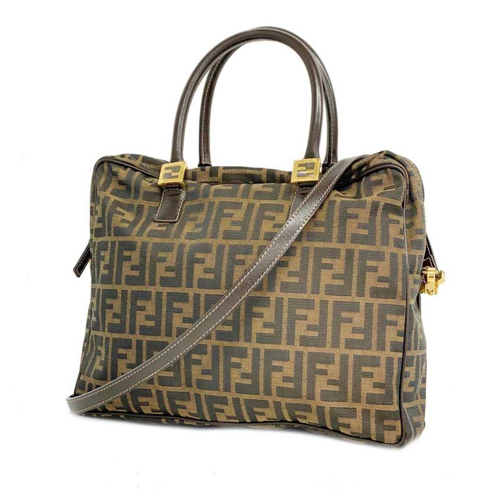 Fendi Fendi handbag Zucca nylon canvas khaki ladi… - image 1