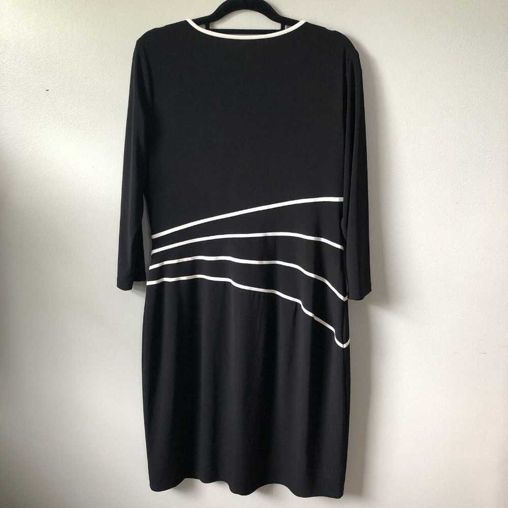Lauren Ralph Lauren Faux Wrap Dress 18 Black Stre… - image 7