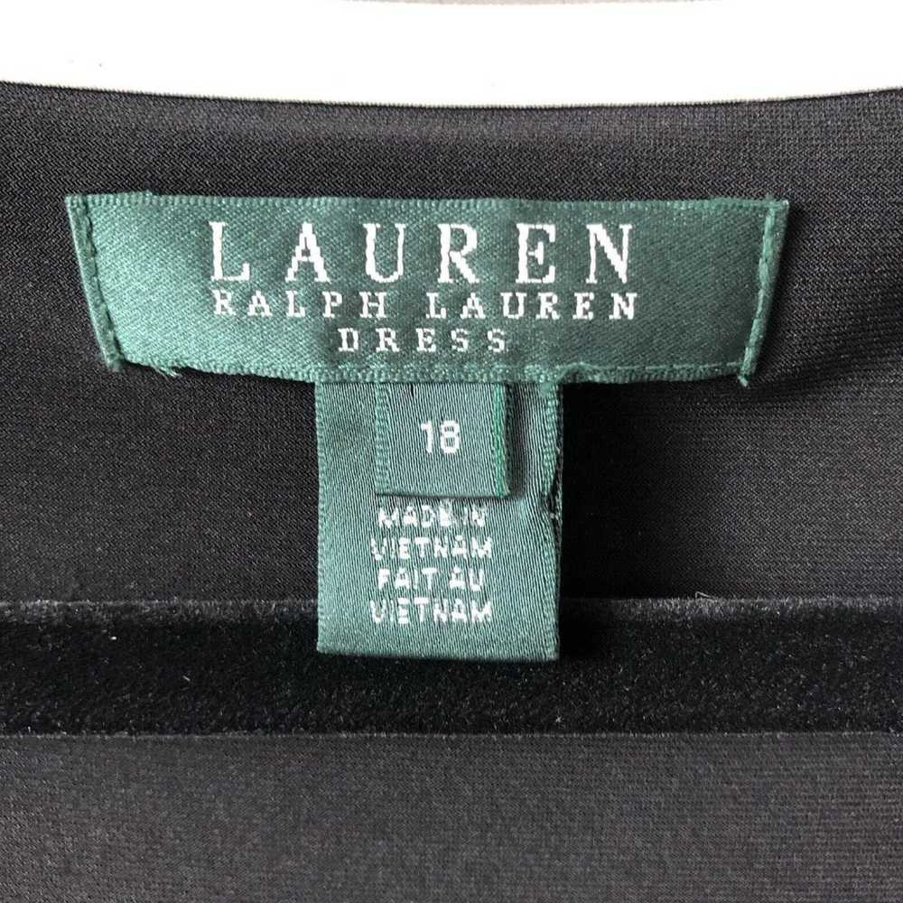 Lauren Ralph Lauren Faux Wrap Dress 18 Black Stre… - image 8