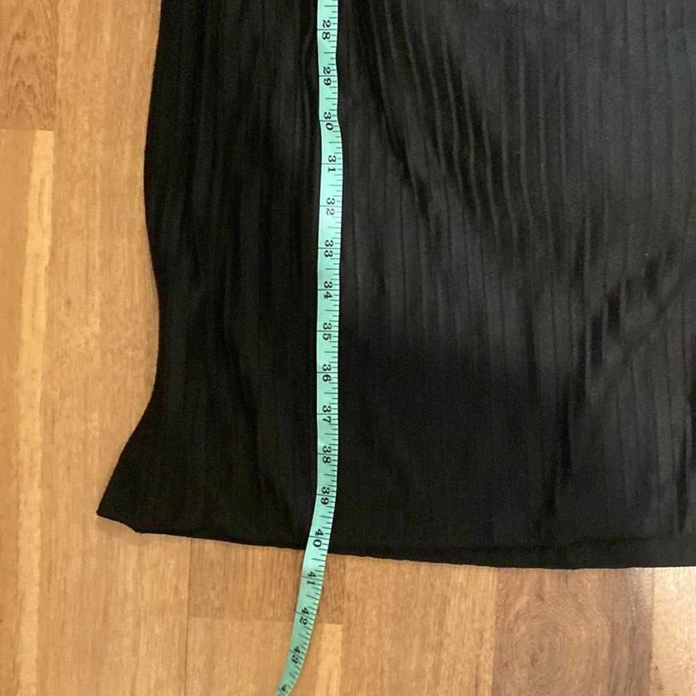 LOFT Black Midi Dress Pleated Skirt w/ Belt Sz 2 … - image 12
