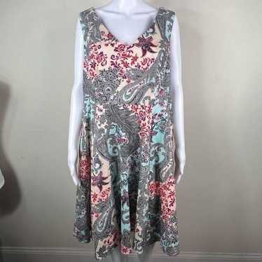 Eva Rose Floral Paisley Fit & Flair Dress (No size