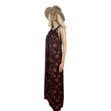 Everly burgundy floral print maxi dress