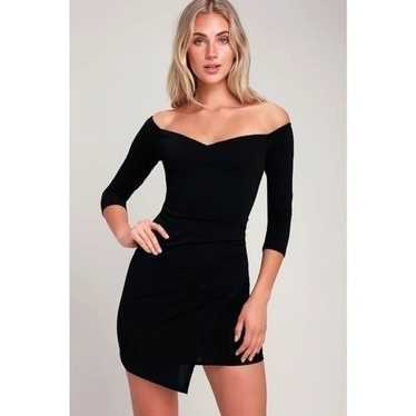 Lulu’s Baby Be Mine Black Off-the-Shoulder Bodycon