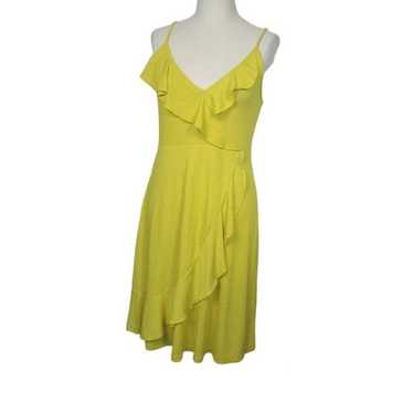 Zara Yellow Lemon Ruffle Spaghetti Strap Dress S